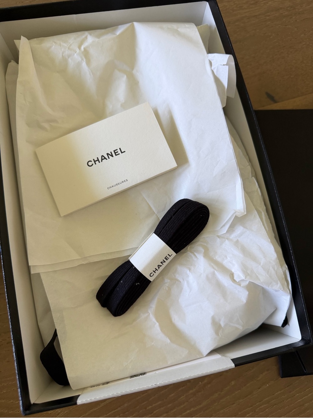 CHANEL White and Black CC Logo Mesh & Leather Sneakers - Picture 11 of 11